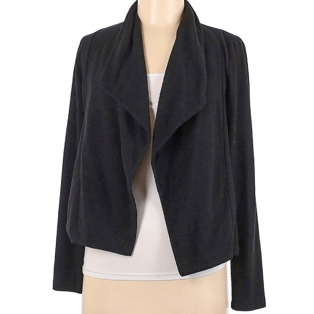 H x Bordeaux for Nordstrom Black Marled Open Light Cardigan